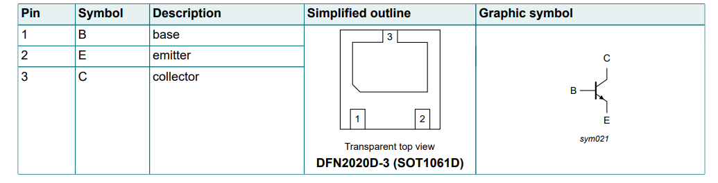 Mechanical Drawing - Nexperia PBSS4310PAS-Q NPN Low VCEsat Transistor